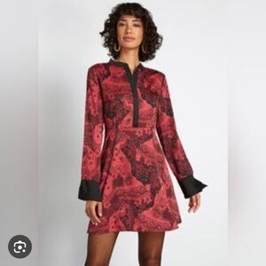 Modcloth Womens Plus Size Retro Dark Romance Asian Artsy A-line Dress. Size 14